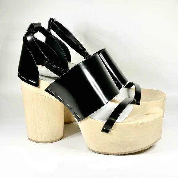 New Maison Margiela Leather Tabi Platform Sandals - Picture 1 of 9